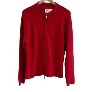 Faded Glory Red Full Zip Reversable Zip Up Down Cardigan XL‎ 16/18 NWT Woman's